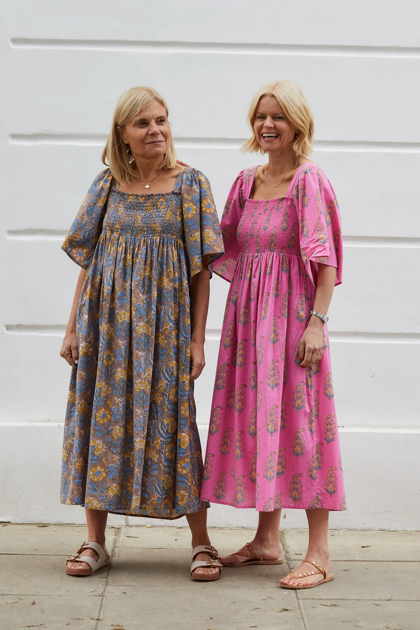 Marielene Woodblock Print Sundress - Ecru/Multi