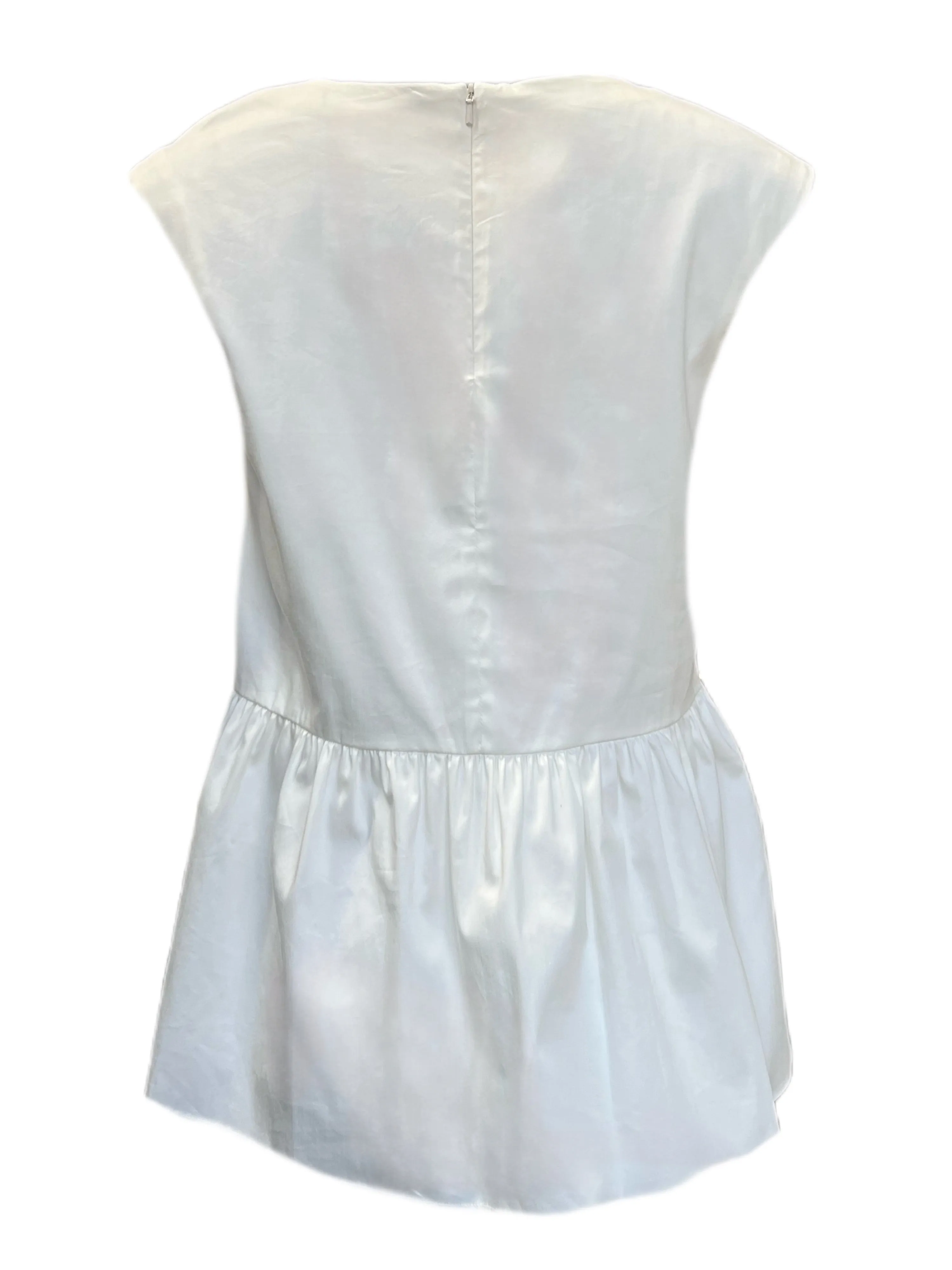 Max Mara Women's White Nebbie Sleeveless Blouse Size 8 NWT