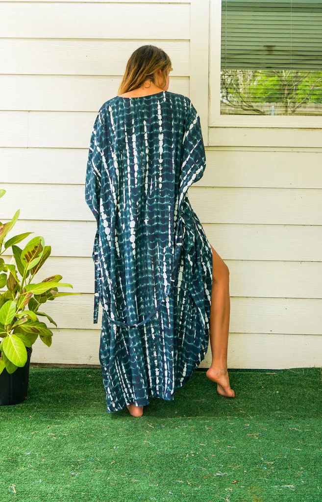 Midnight Tie Dye Kimono Robe