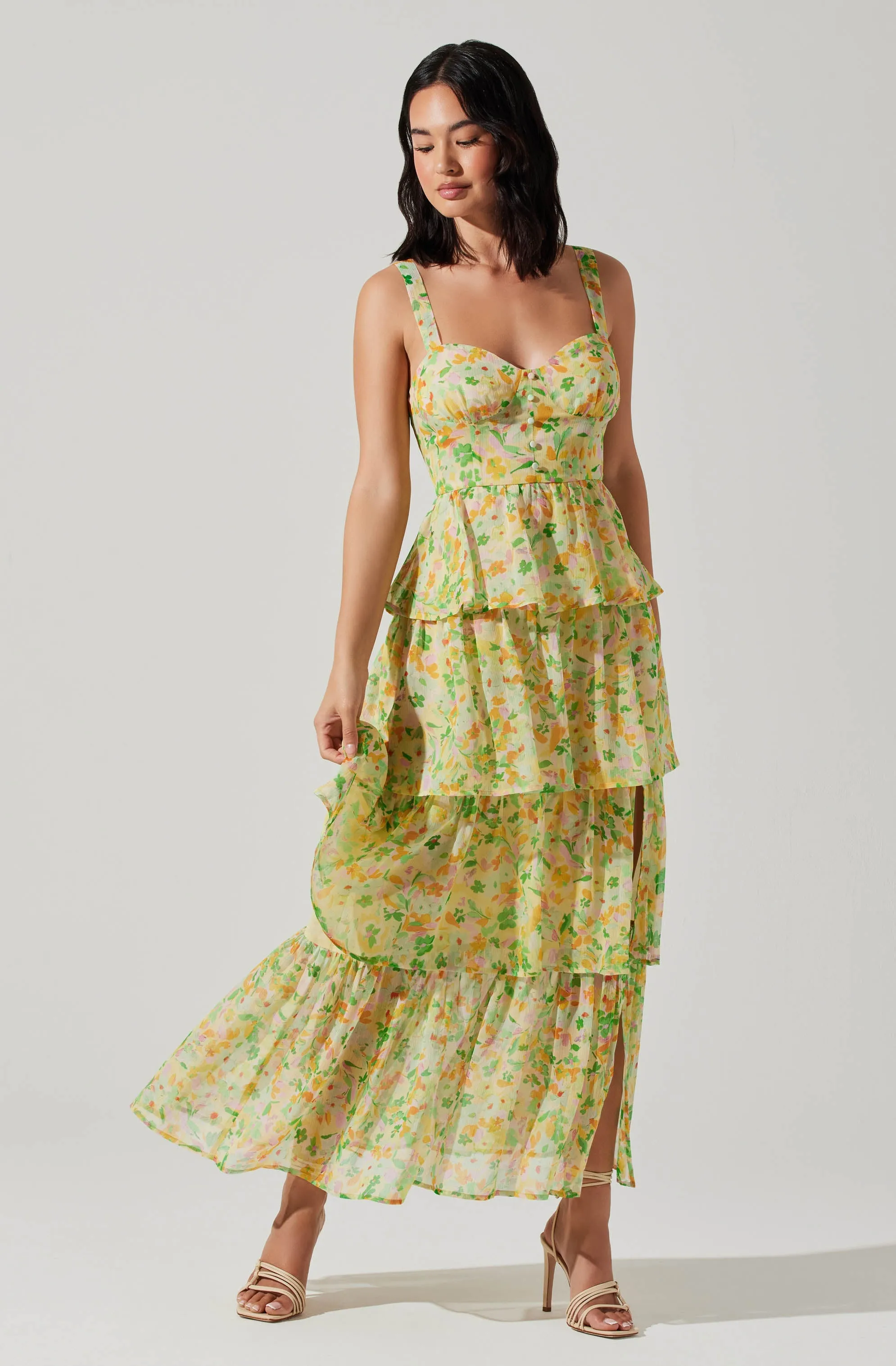 Midsummer Floral Tiered Maxi Dress