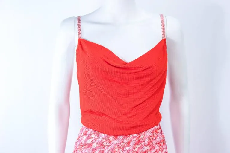 MISSONI Orange and Pink Knit Dress with Wrap Set Size 40