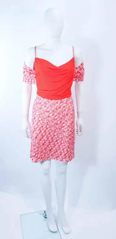 MISSONI Orange and Pink Knit Dress with Wrap Set Size 40