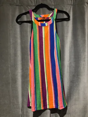 Missoni Rainbow Stripped Halter Neck Mini Cover Up Dress