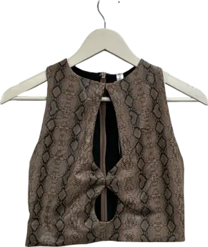 Mistress Rocks Brown Daybreak Snakeprint Sleeveless Top UK M