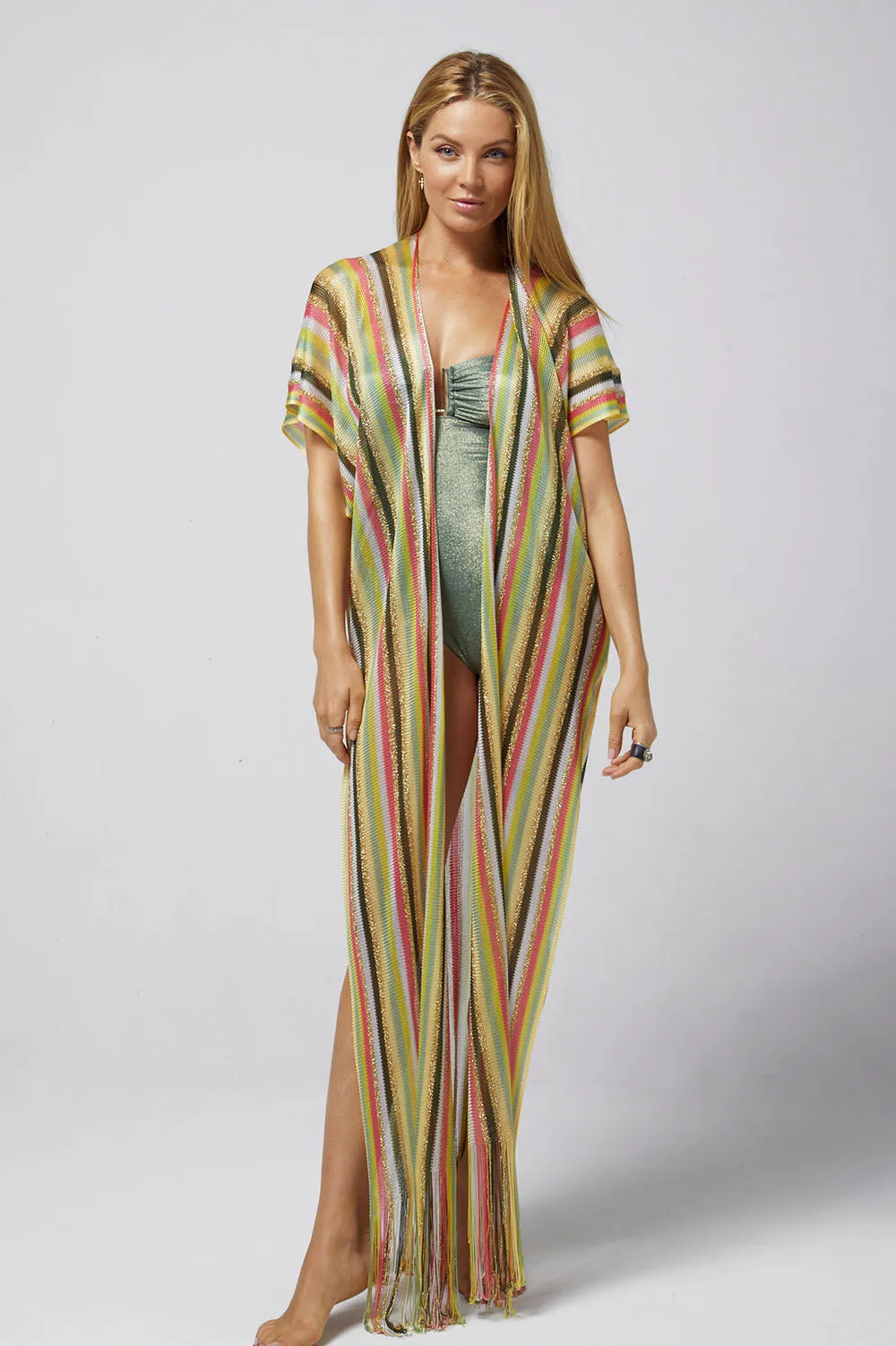 MULTICOLOR GREEN LONG LIMA VEST