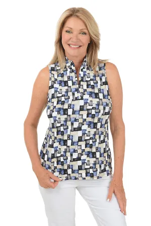Neutral Cubes Cooling UPF50  Sleeveless Zip Top