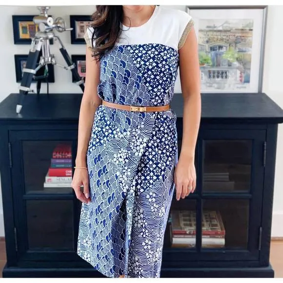 NEW ANS.EIN 6-in-1 kintsugi sarong skirt in navy