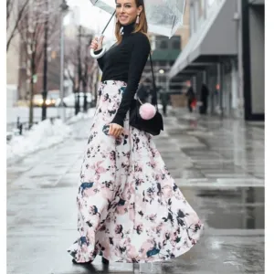 NEW Yumi Kim “Gypset” Maxi Skirt Floral Button Front Flowy Lined Feminine Luxury