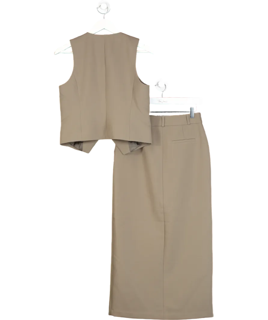 Next Green Tailored Maxi Skirt And Waistcoat UK 8