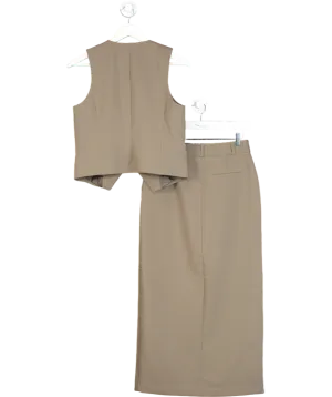Next Green Tailored Maxi Skirt And Waistcoat UK 8
