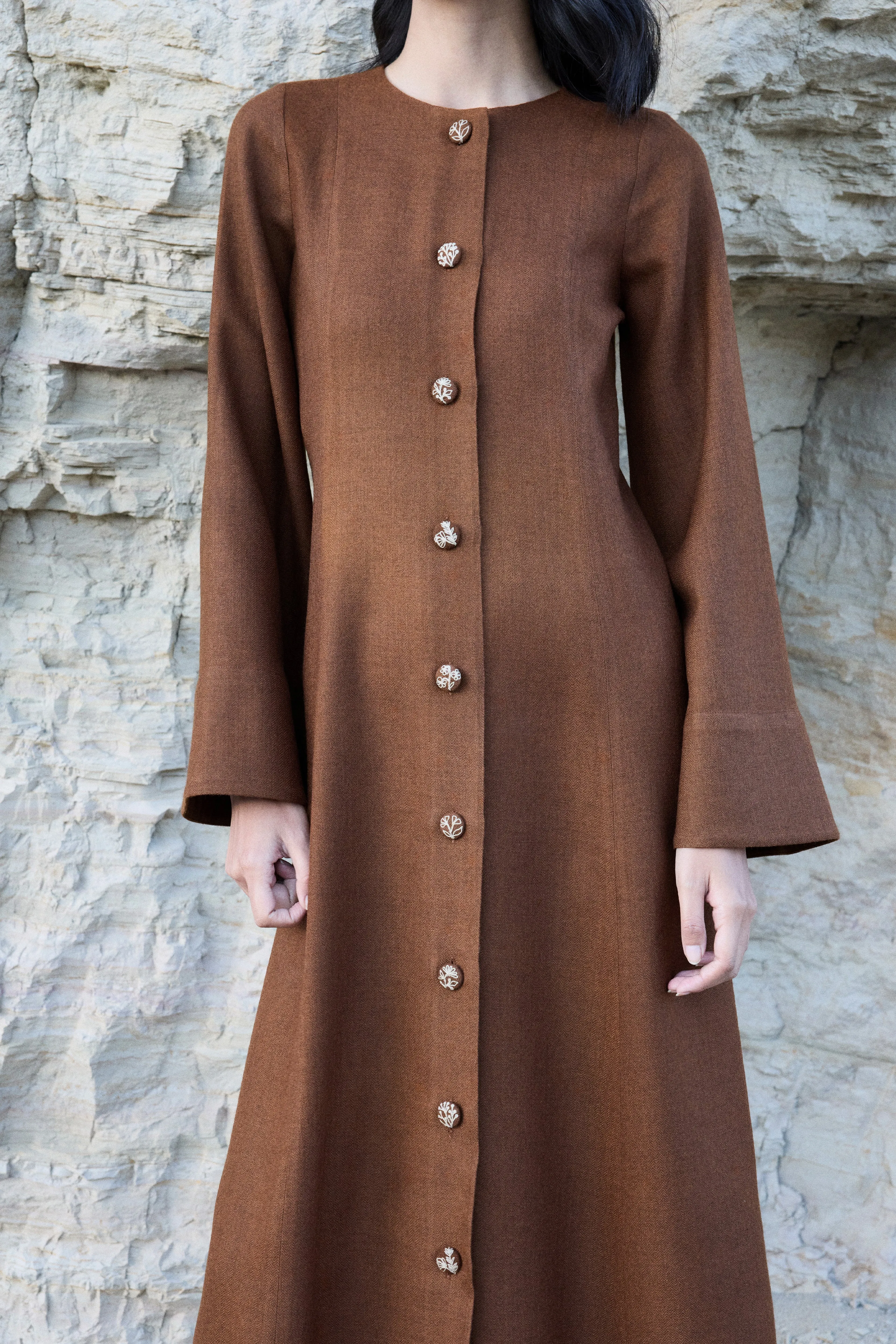 Nubra Woollen Dress (Maple)