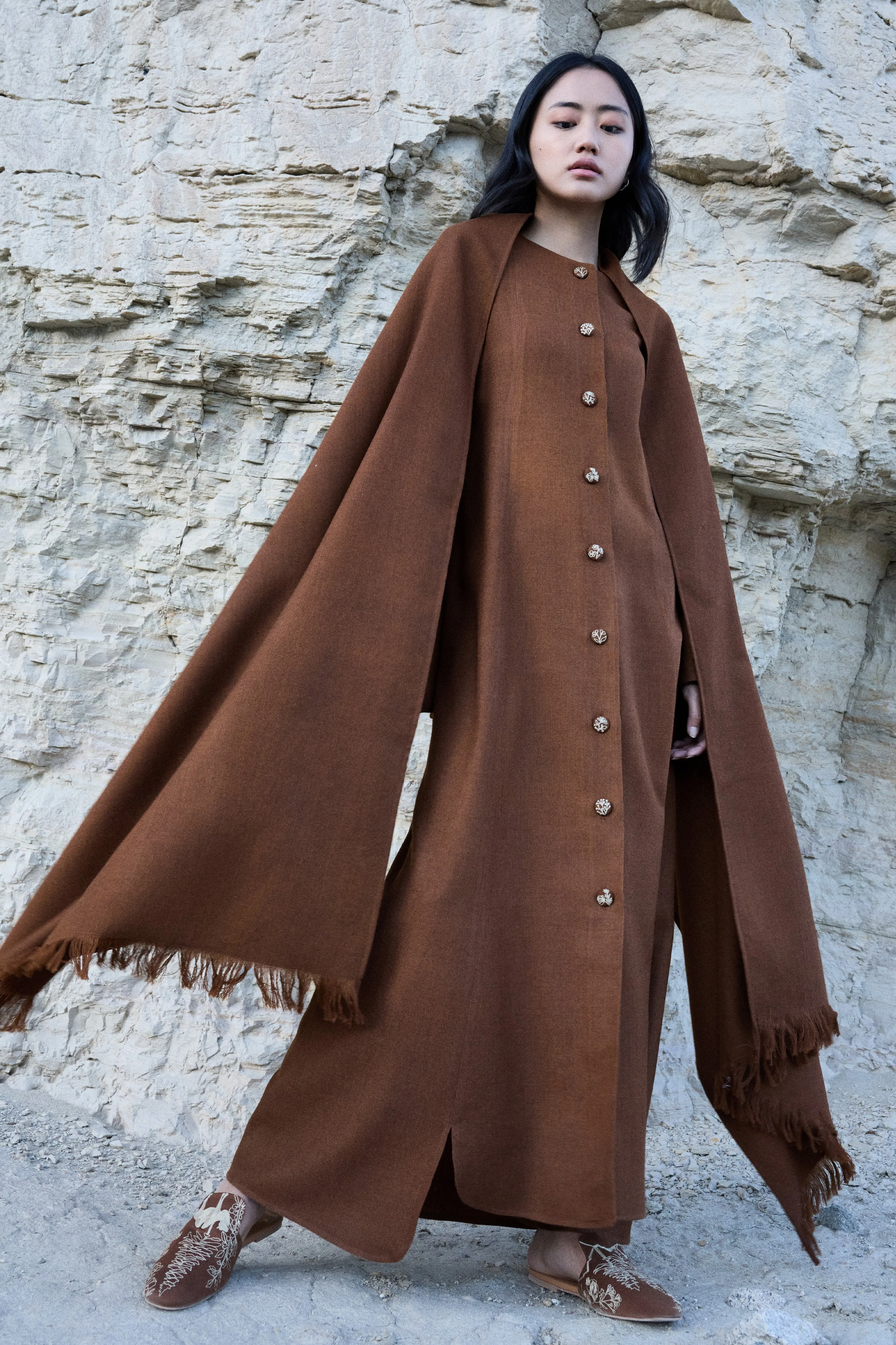 Nubra Woollen Dress (Maple)