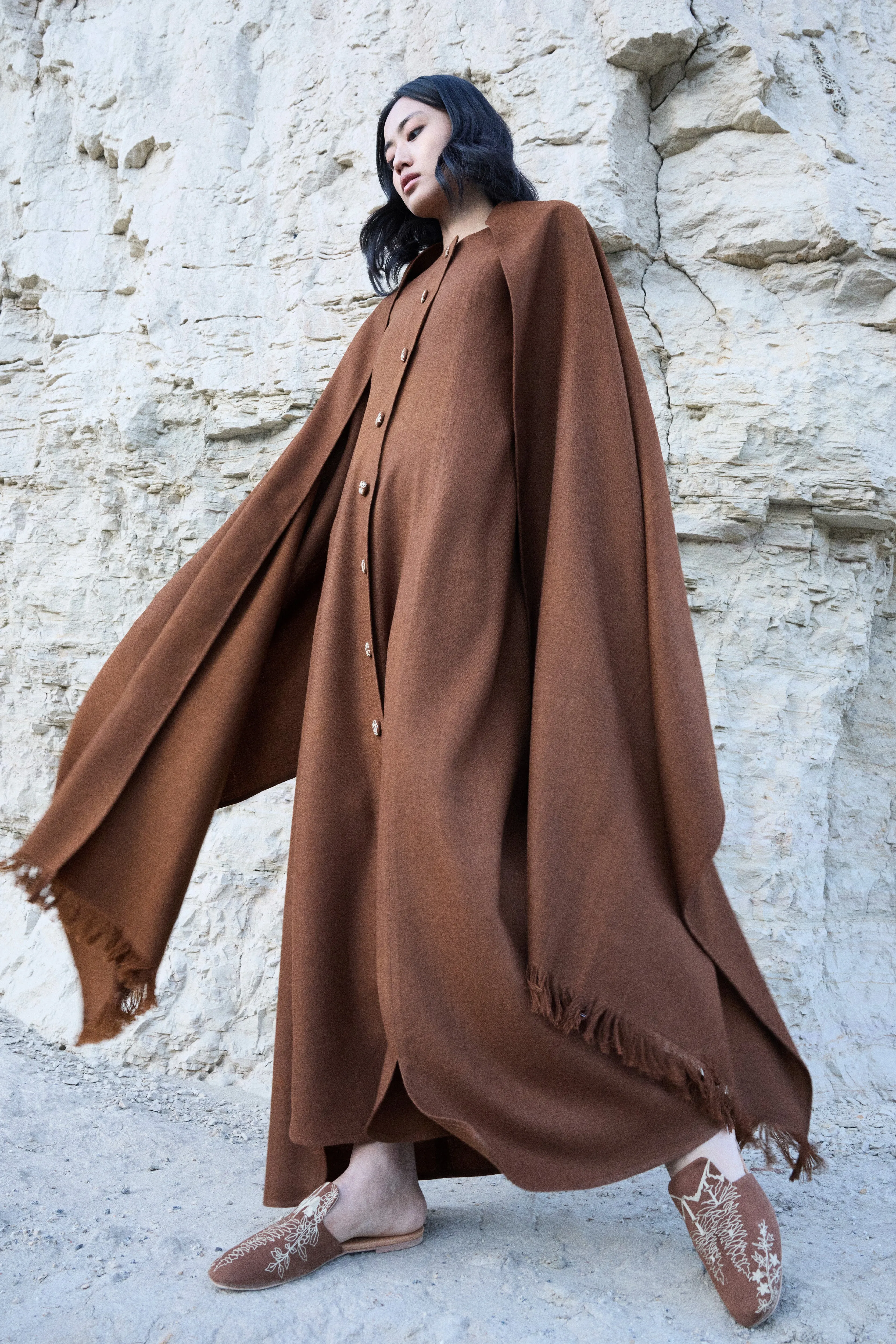 Nubra Woollen Dress (Maple)