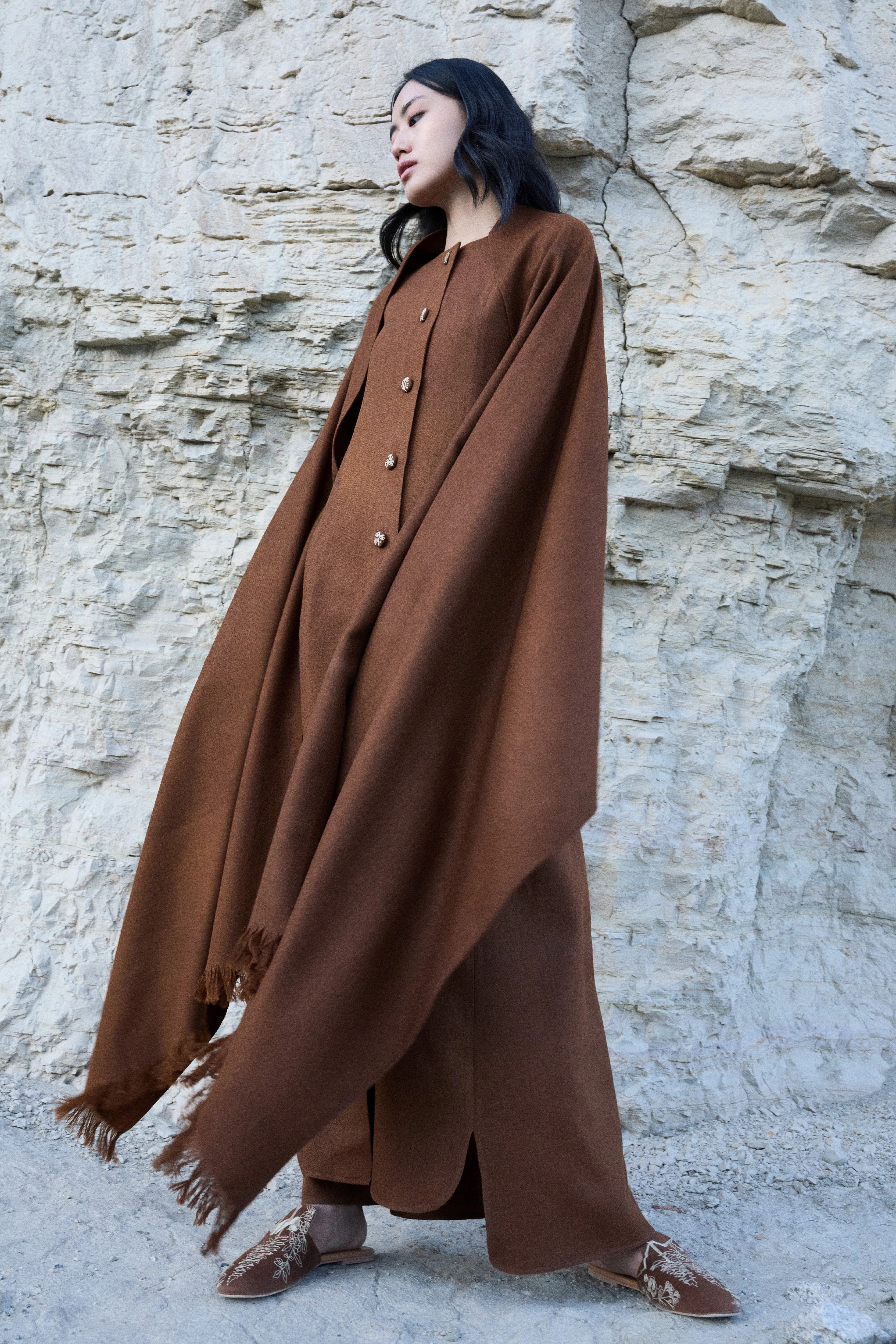 Nubra Woollen Dress (Maple)