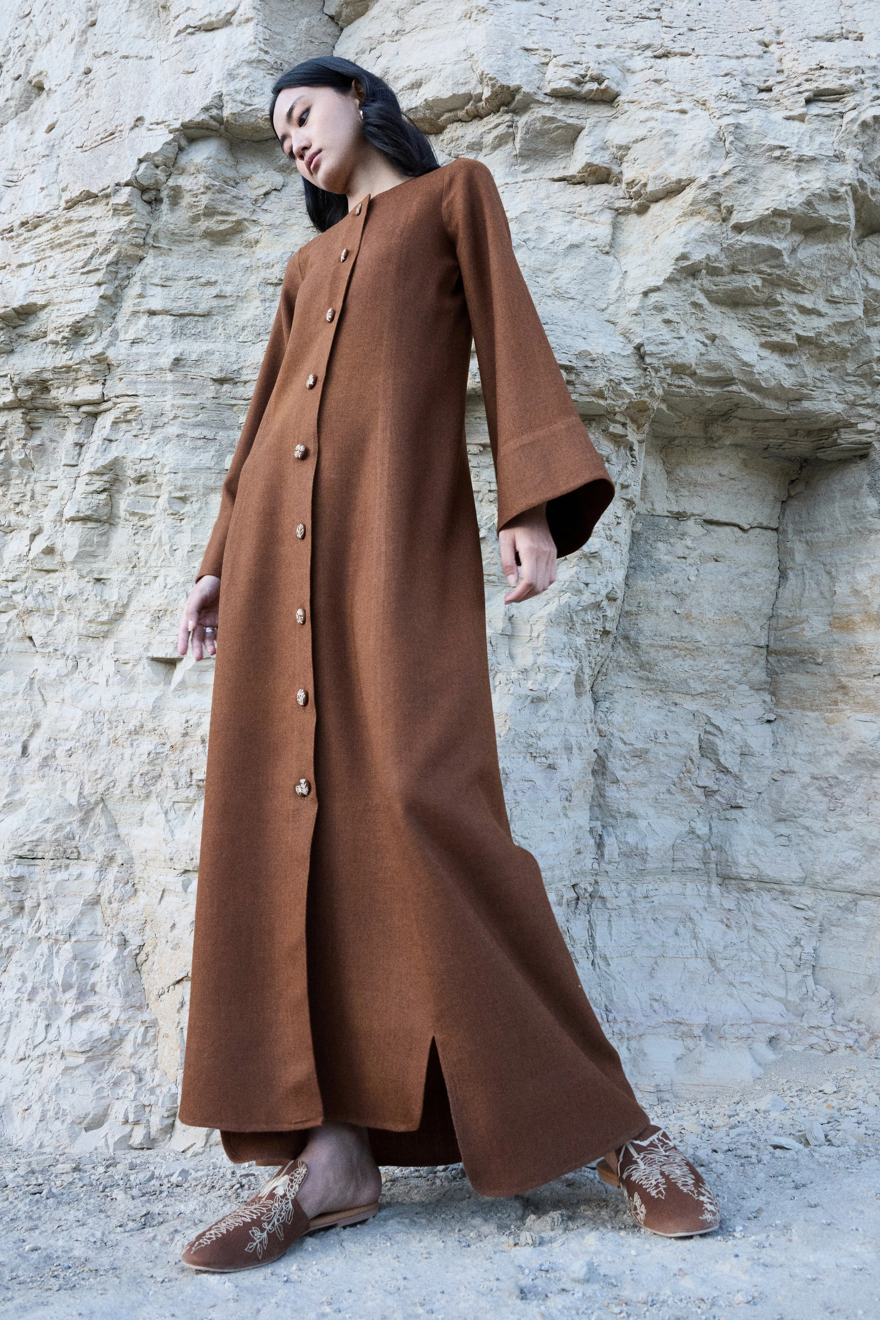 Nubra Woollen Dress (Maple)