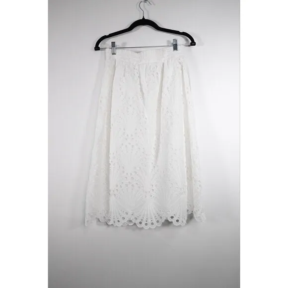 NWOT Small Andie Swim The Mona Skirt White Scalloped Eyelet Lace $148  Coverup