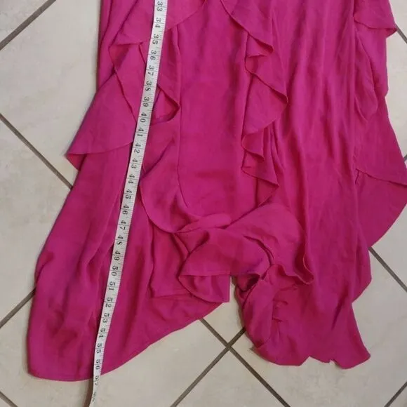 NWT Fashion to Figure hot pink maxi dress ruffle off shoulder plus size 4X