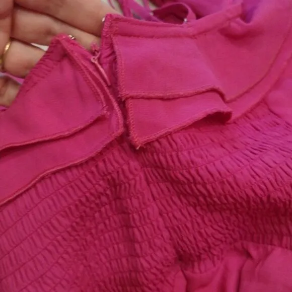 NWT Fashion to Figure hot pink maxi dress ruffle off shoulder plus size 4X