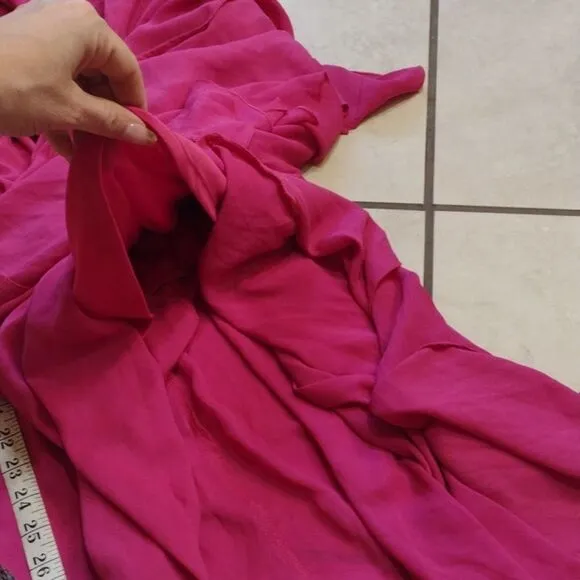 NWT Fashion to Figure hot pink maxi dress ruffle off shoulder plus size 4X