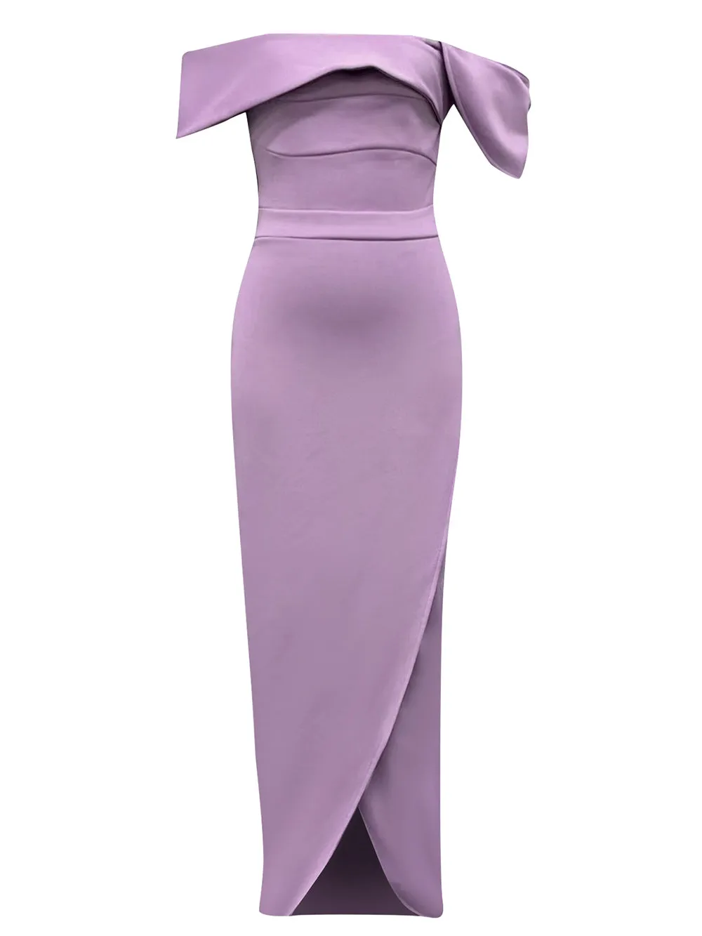 Off Shoulder Pure Color Maxi Bodycon Dress HB100700