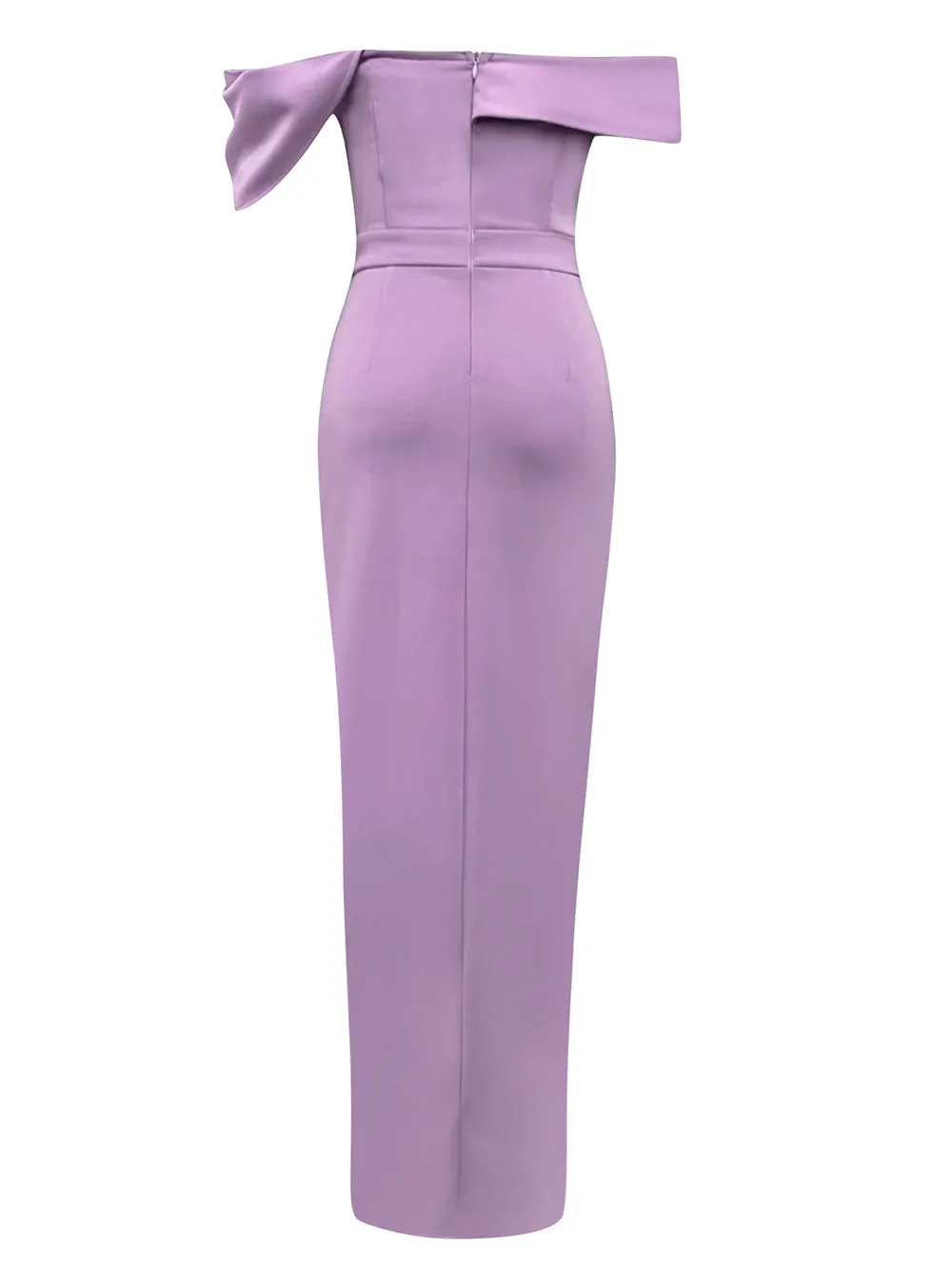 Off Shoulder Pure Color Maxi Bodycon Dress HB100700