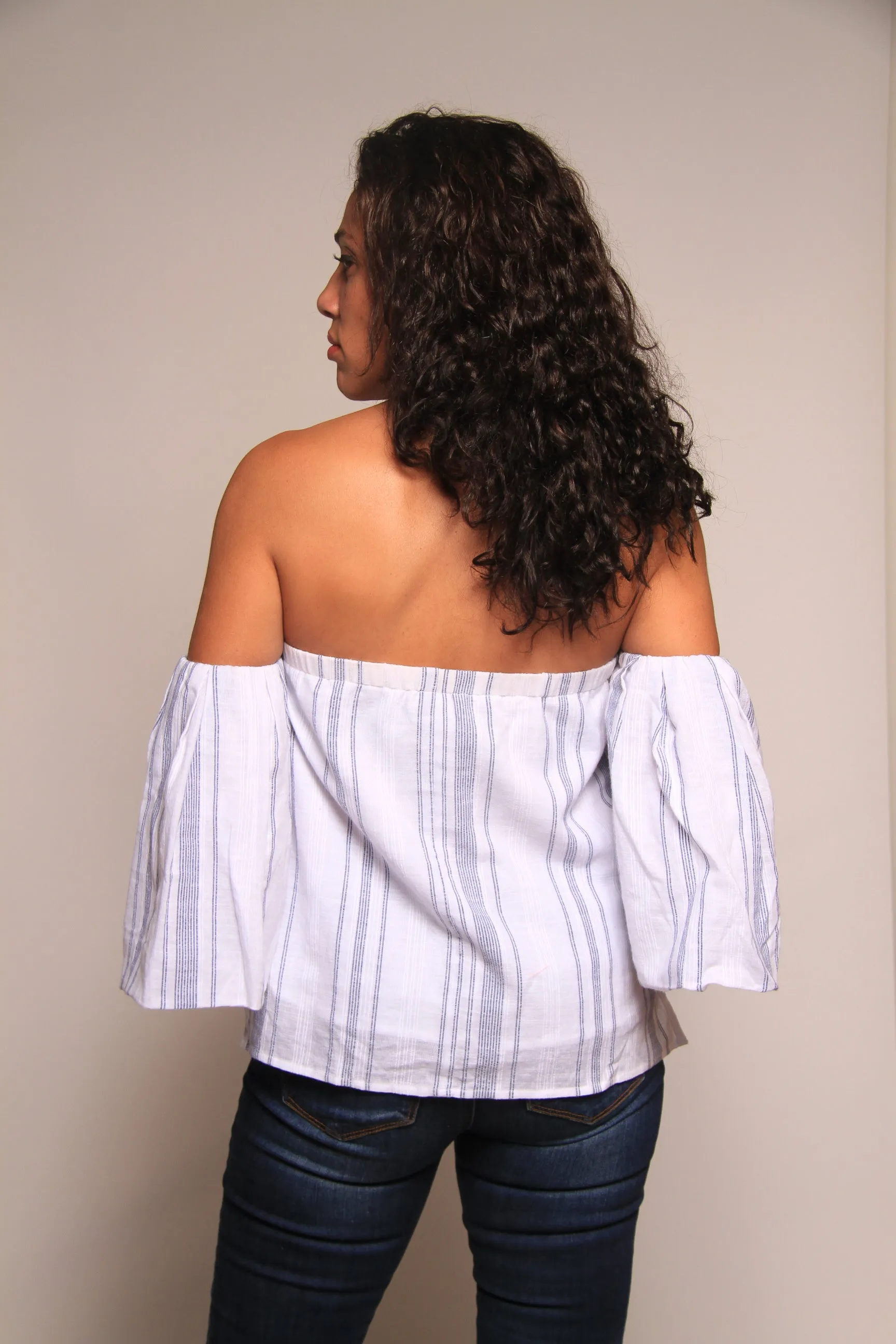 Off The Shoulder Stripe Neckline