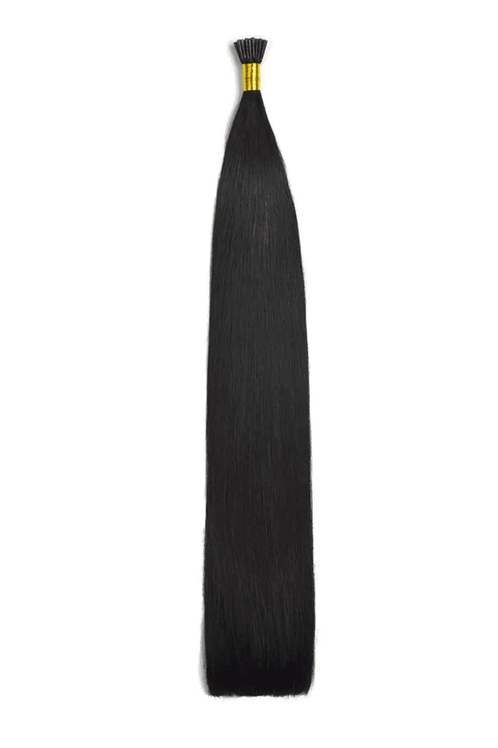 Off/Natural Black (#1B) Remy Royal I-Tips Hair Extensions