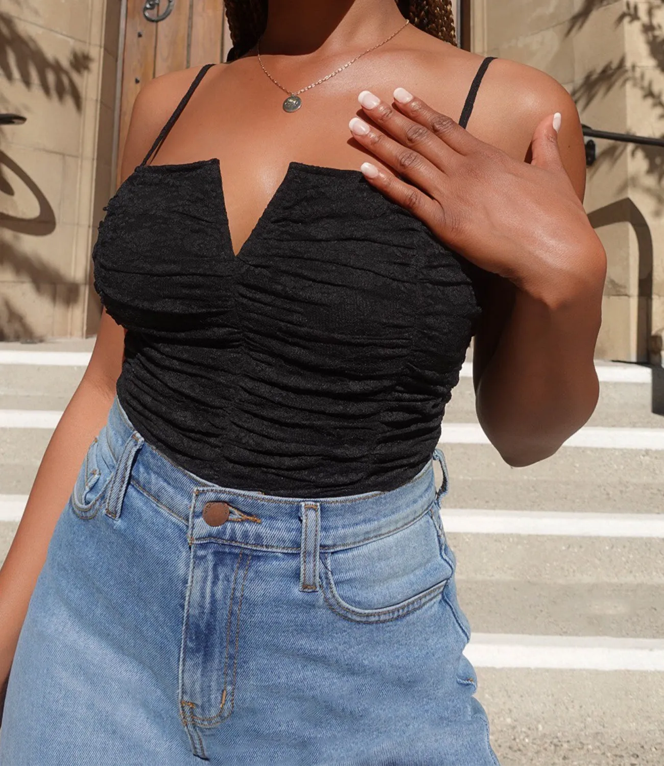 Old Soul Vintage Lace Bodysuit(Black)