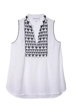 Olive   Oak Mosaic Tank | White |SALE