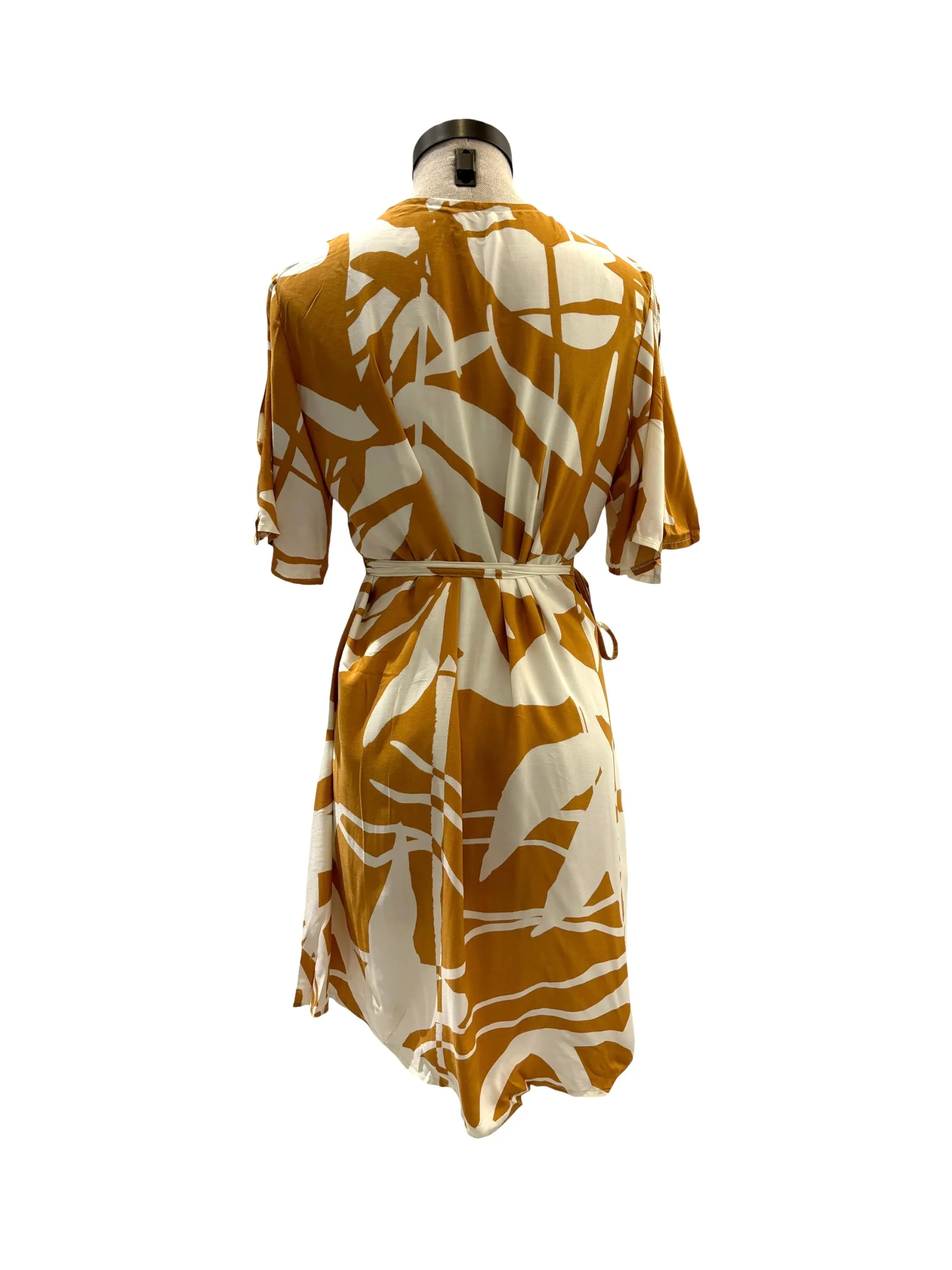OMA DESIGNS - Creme Paradise Wrap Short Dress