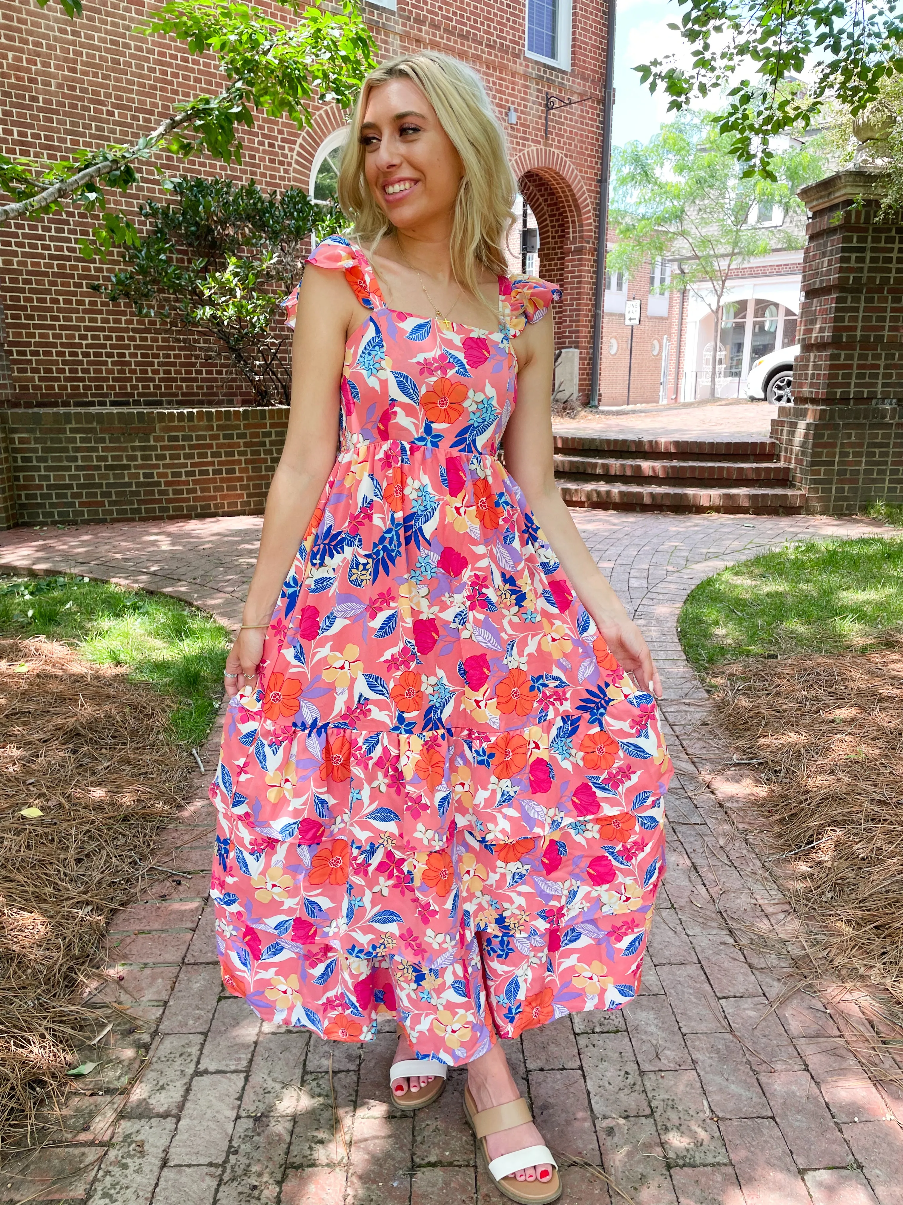 On the Wild Side Maxi Dress in Pink