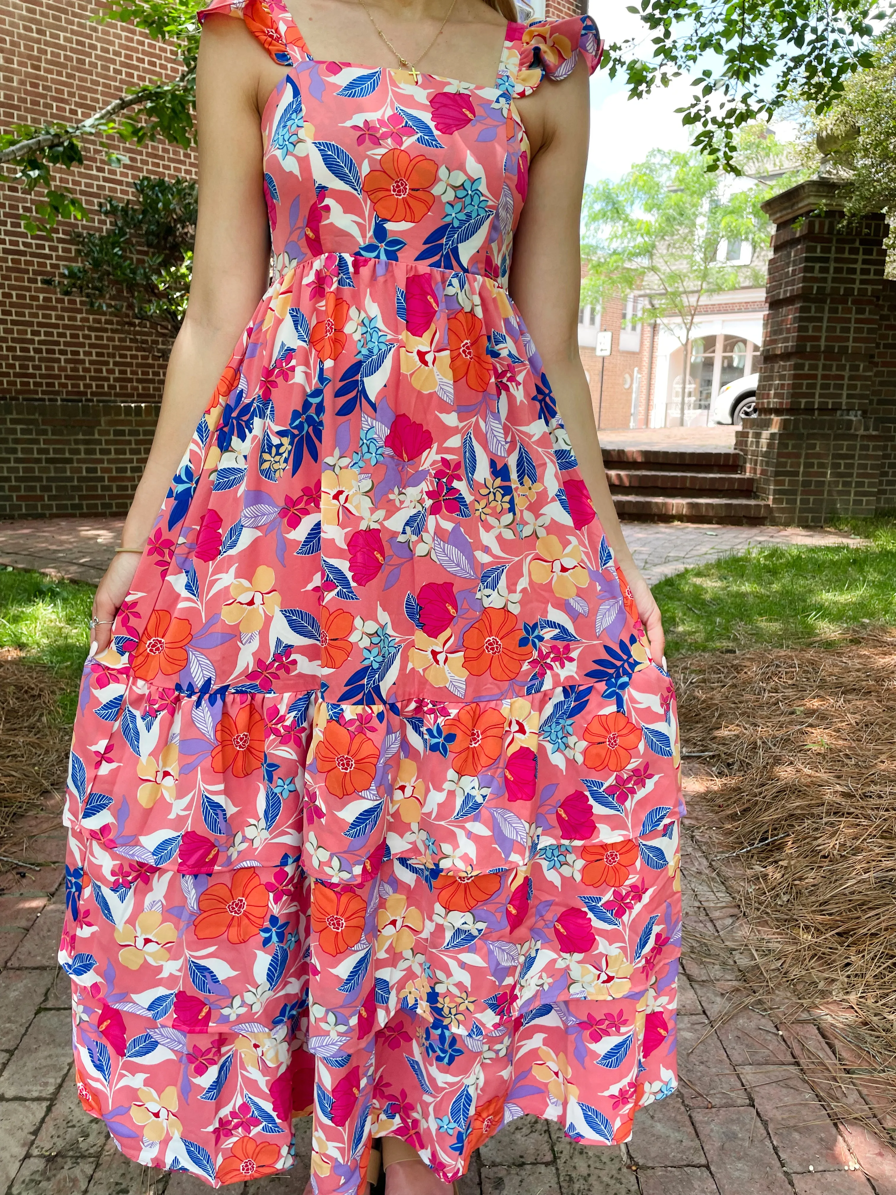 On the Wild Side Maxi Dress in Pink