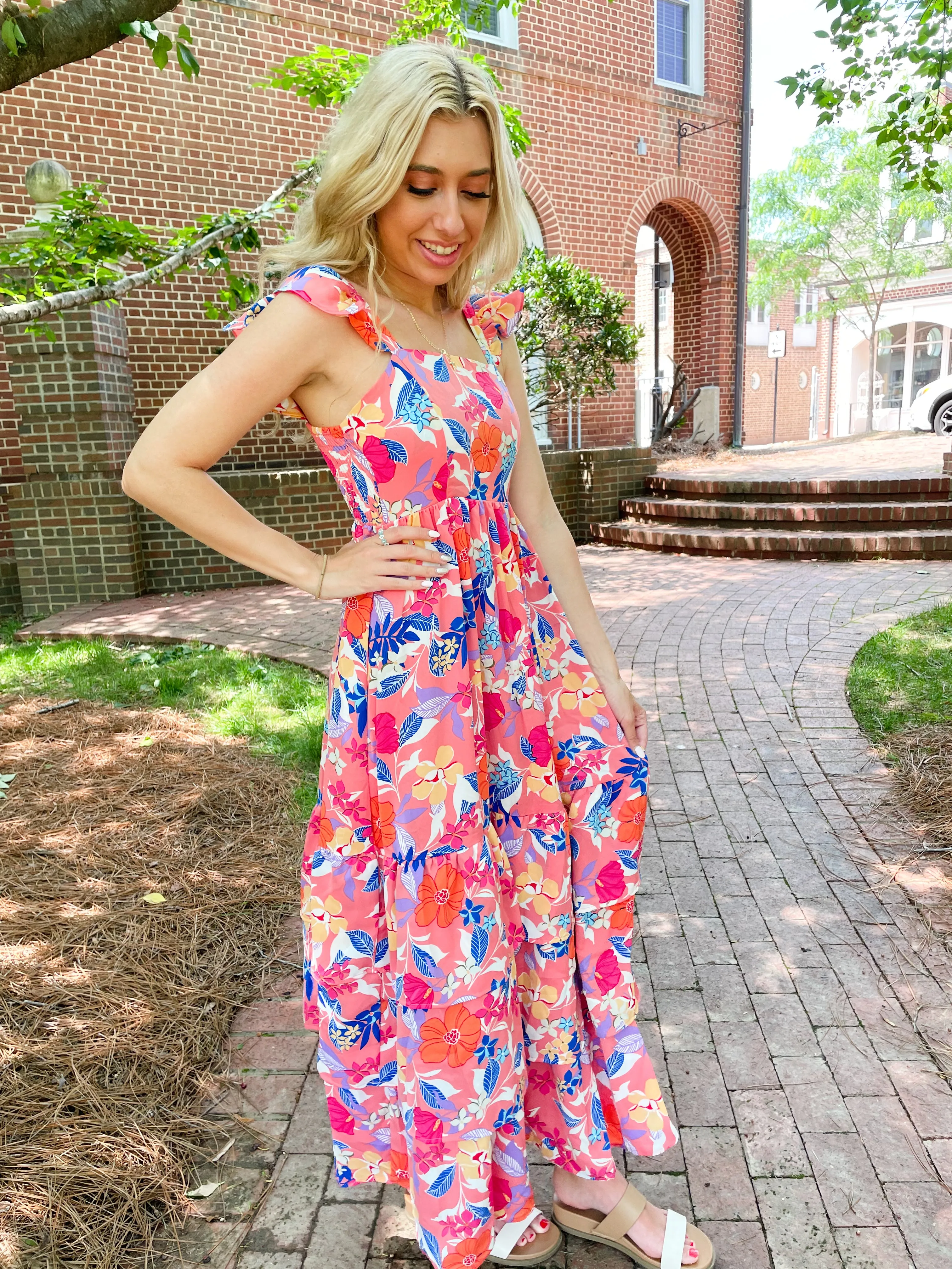 On the Wild Side Maxi Dress in Pink