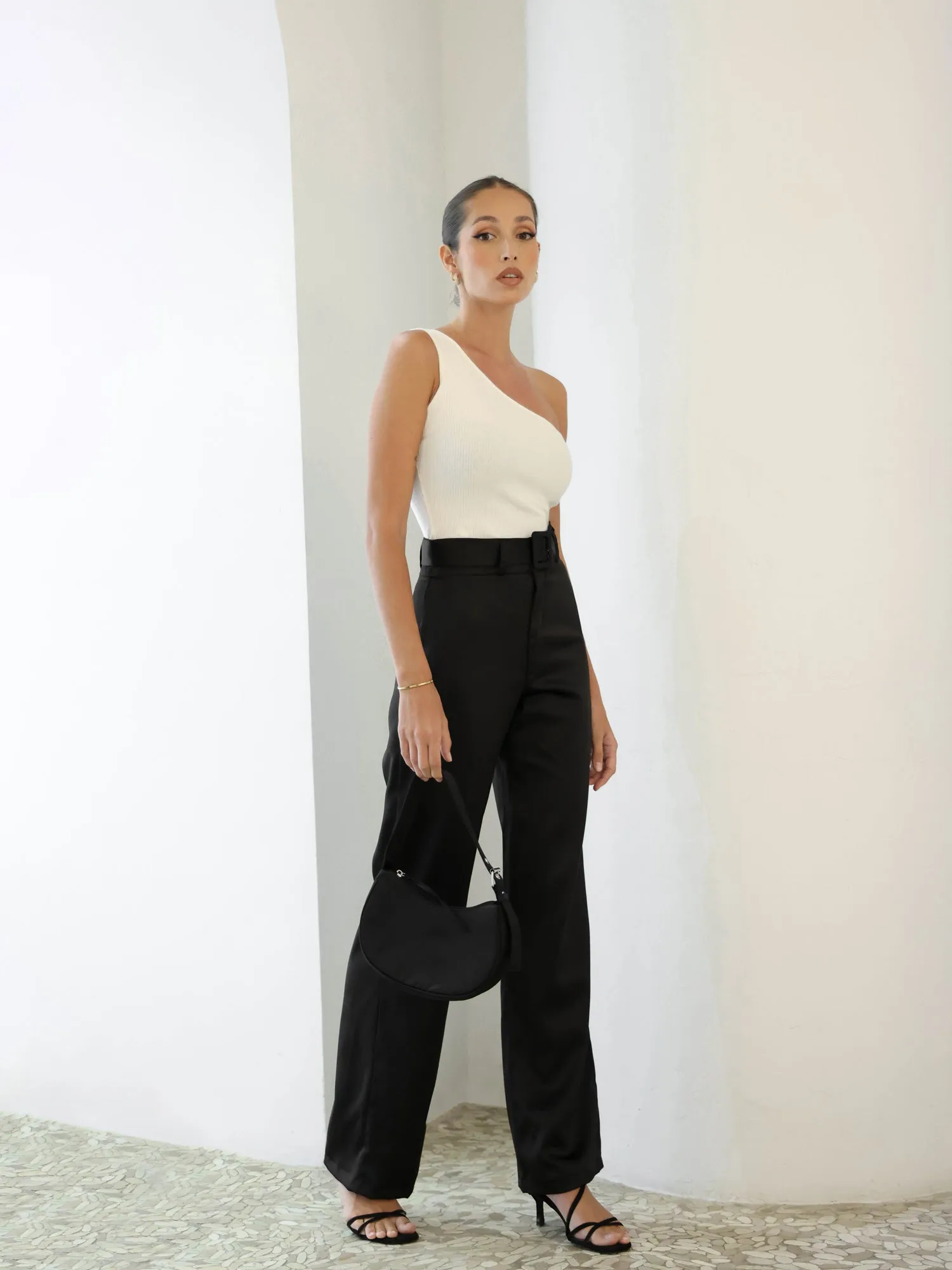 One Shoulder Rib Top