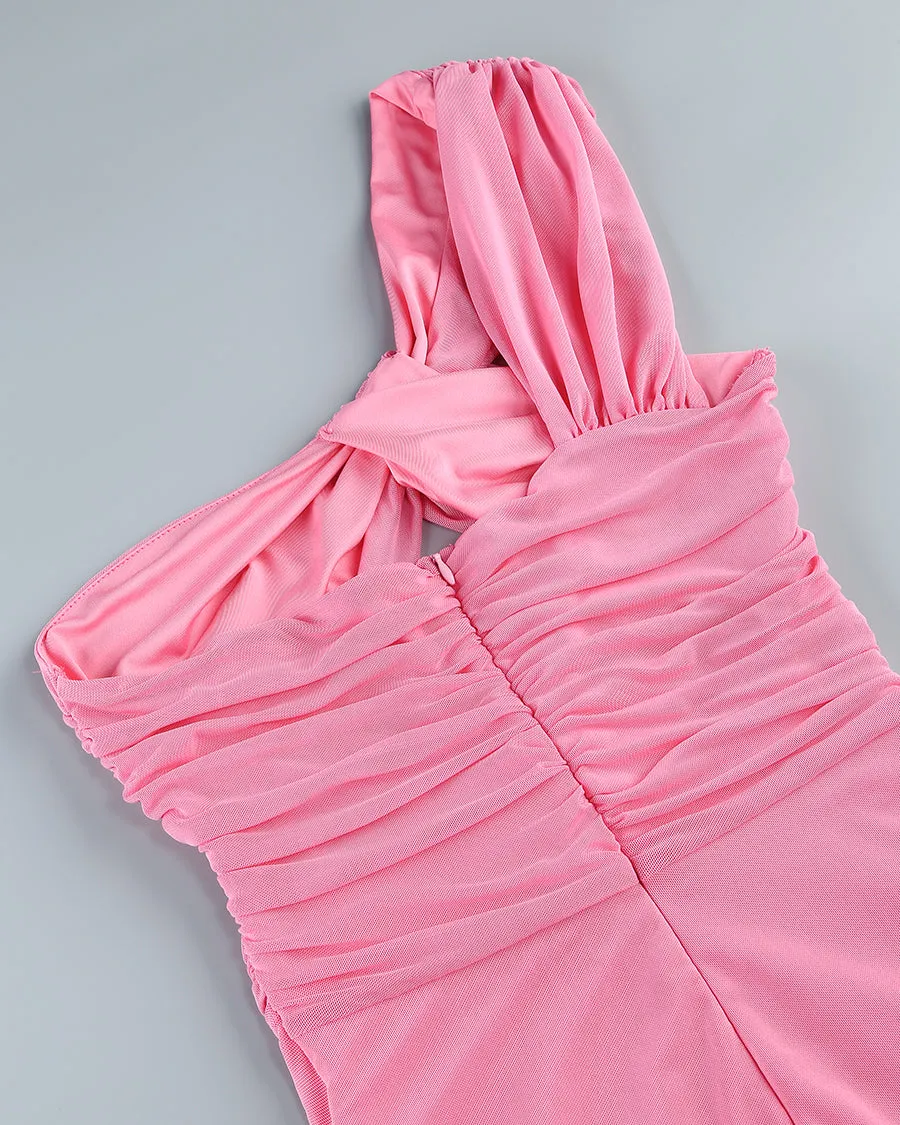 One Shoulder Side Slit Maxi Dress