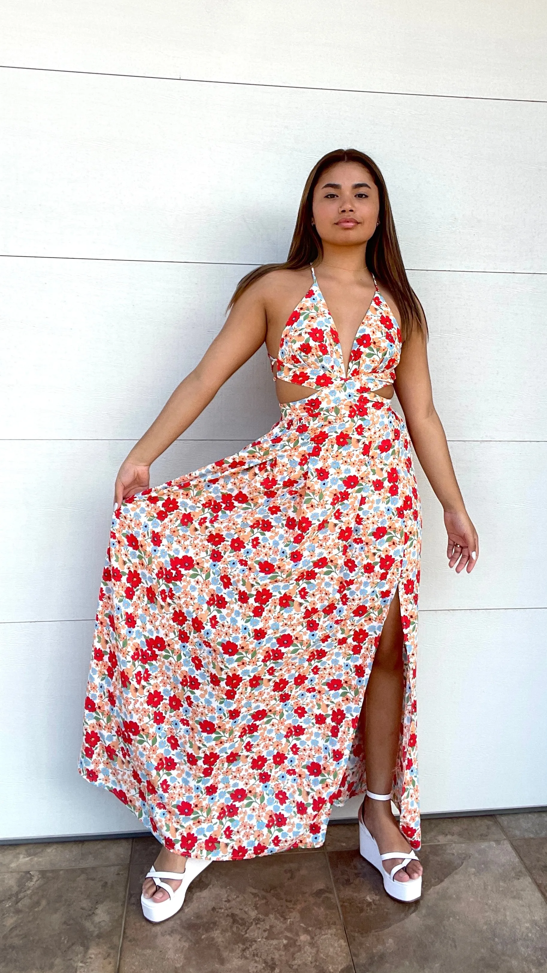 Open Cut Flower Dress