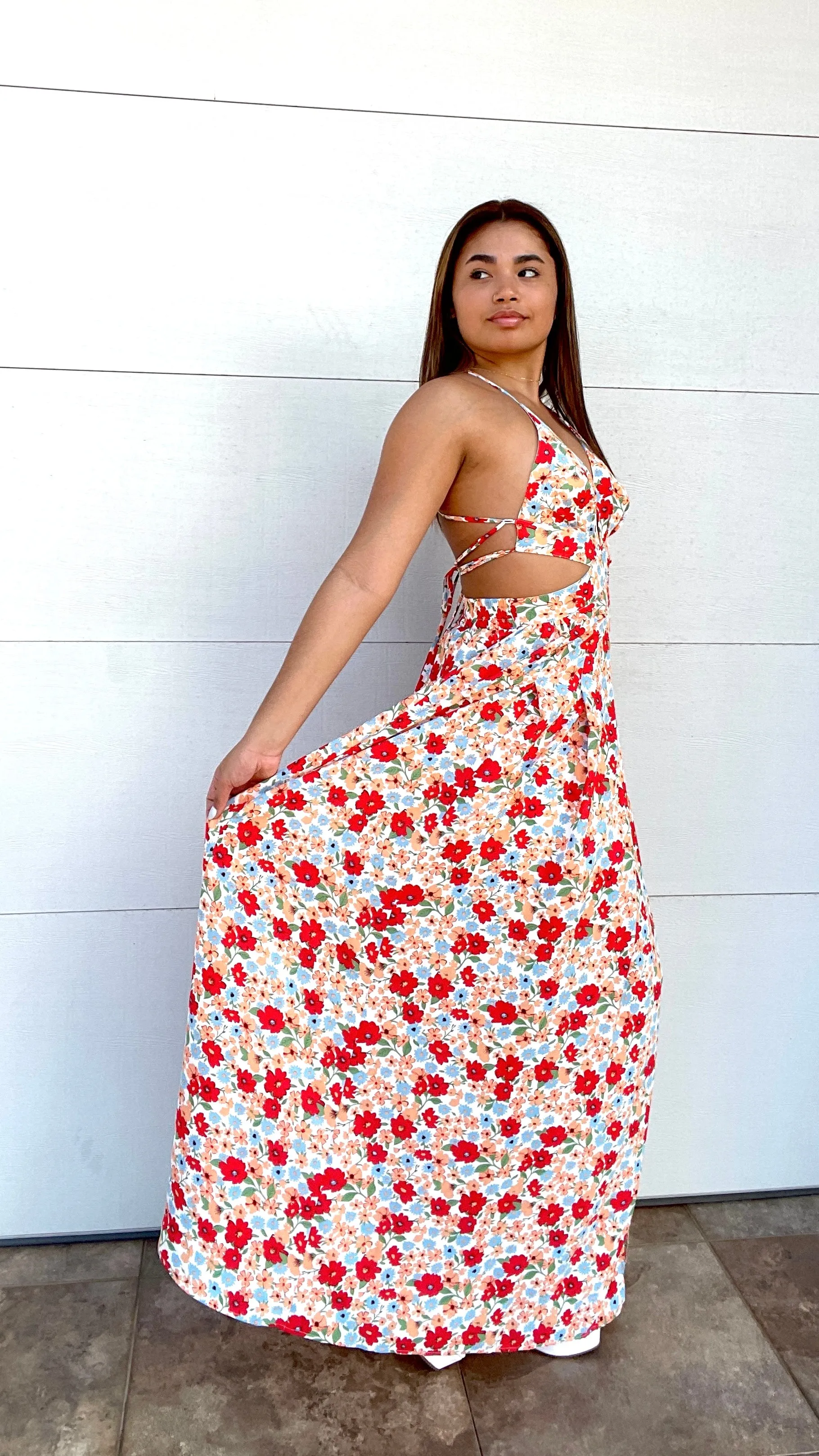 Open Cut Flower Dress