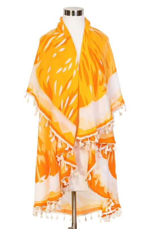 Orange Beach Tassel Cover Up