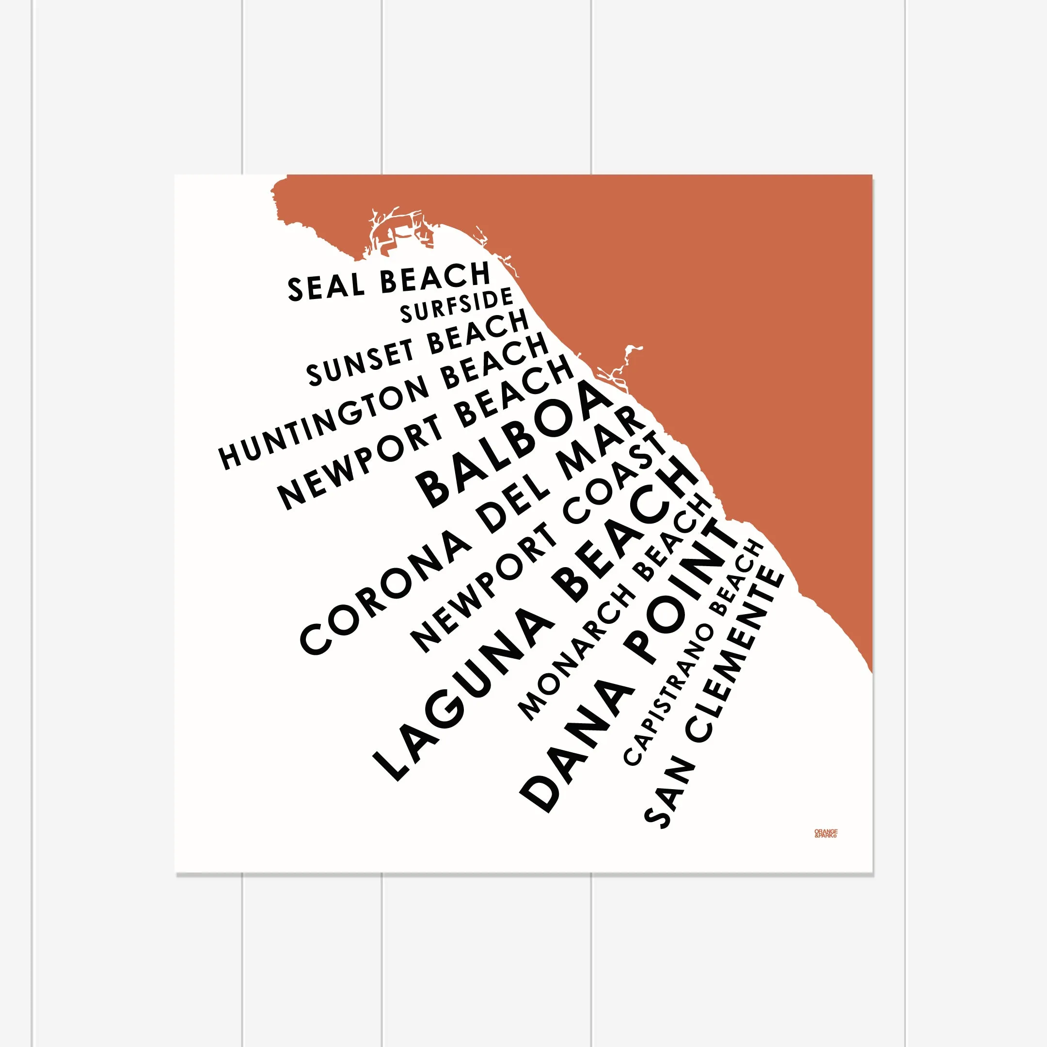 Orange County Beach Towns Print