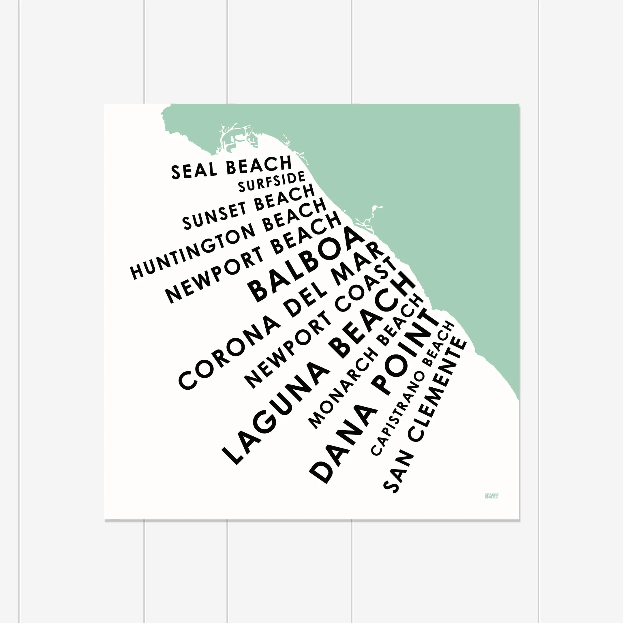 Orange County Beach Towns Print