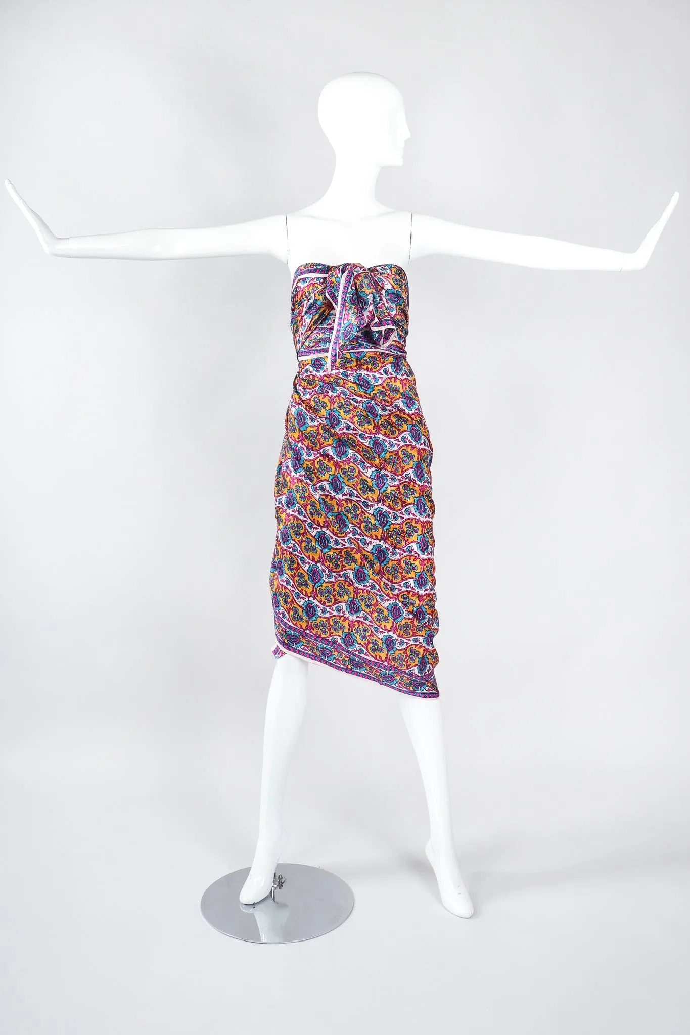 Oversized Handblocked Indian Silk Shawl