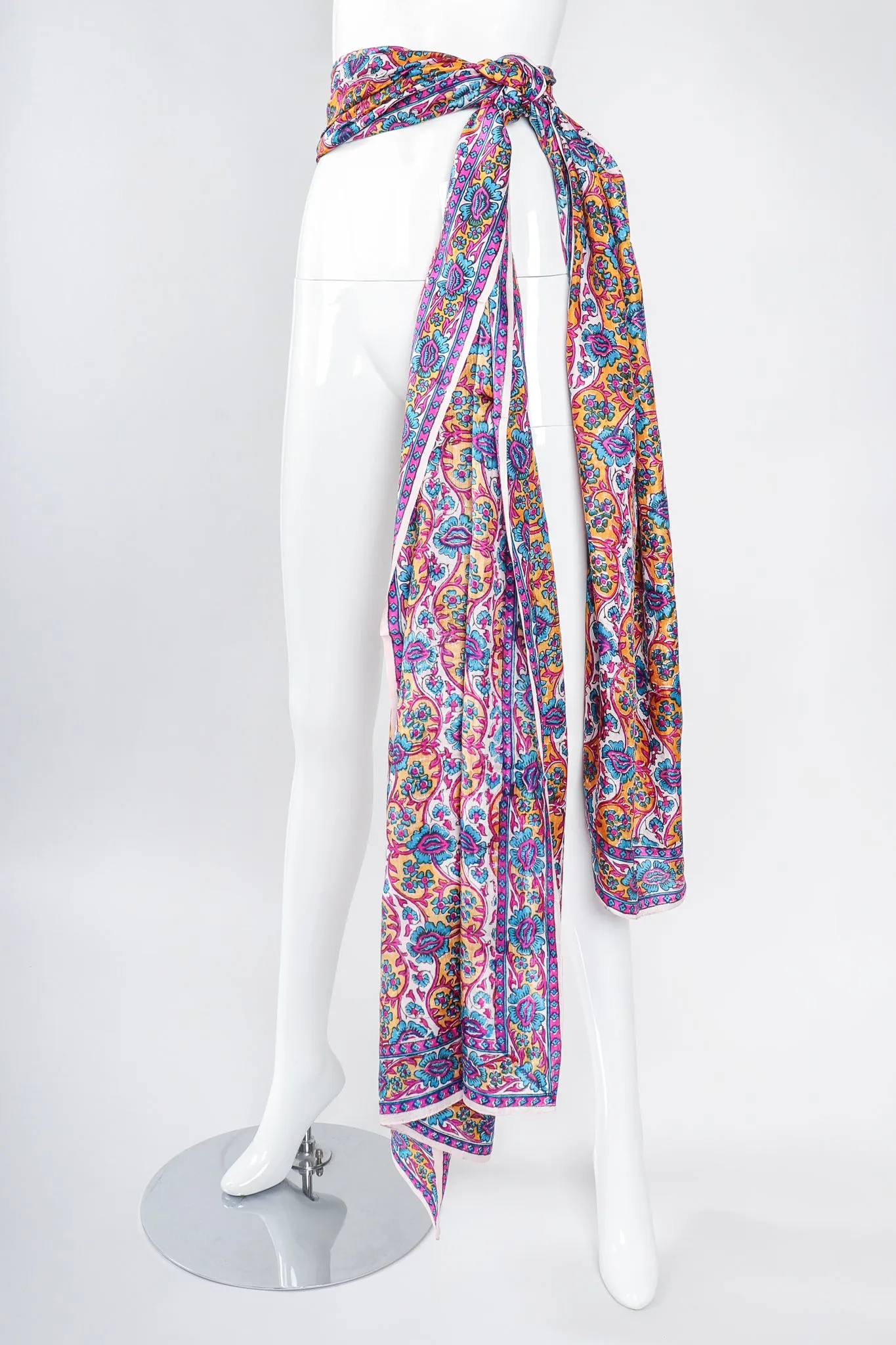 Oversized Handblocked Indian Silk Shawl