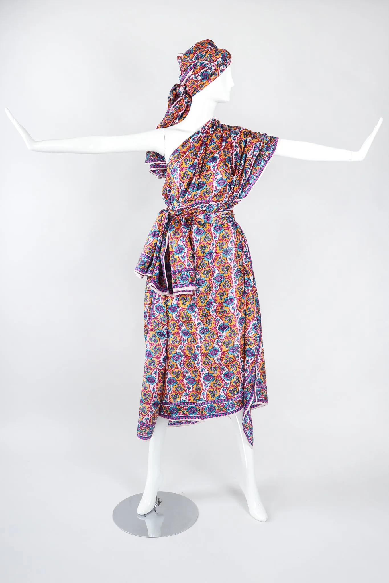 Oversized Handblocked Indian Silk Shawl