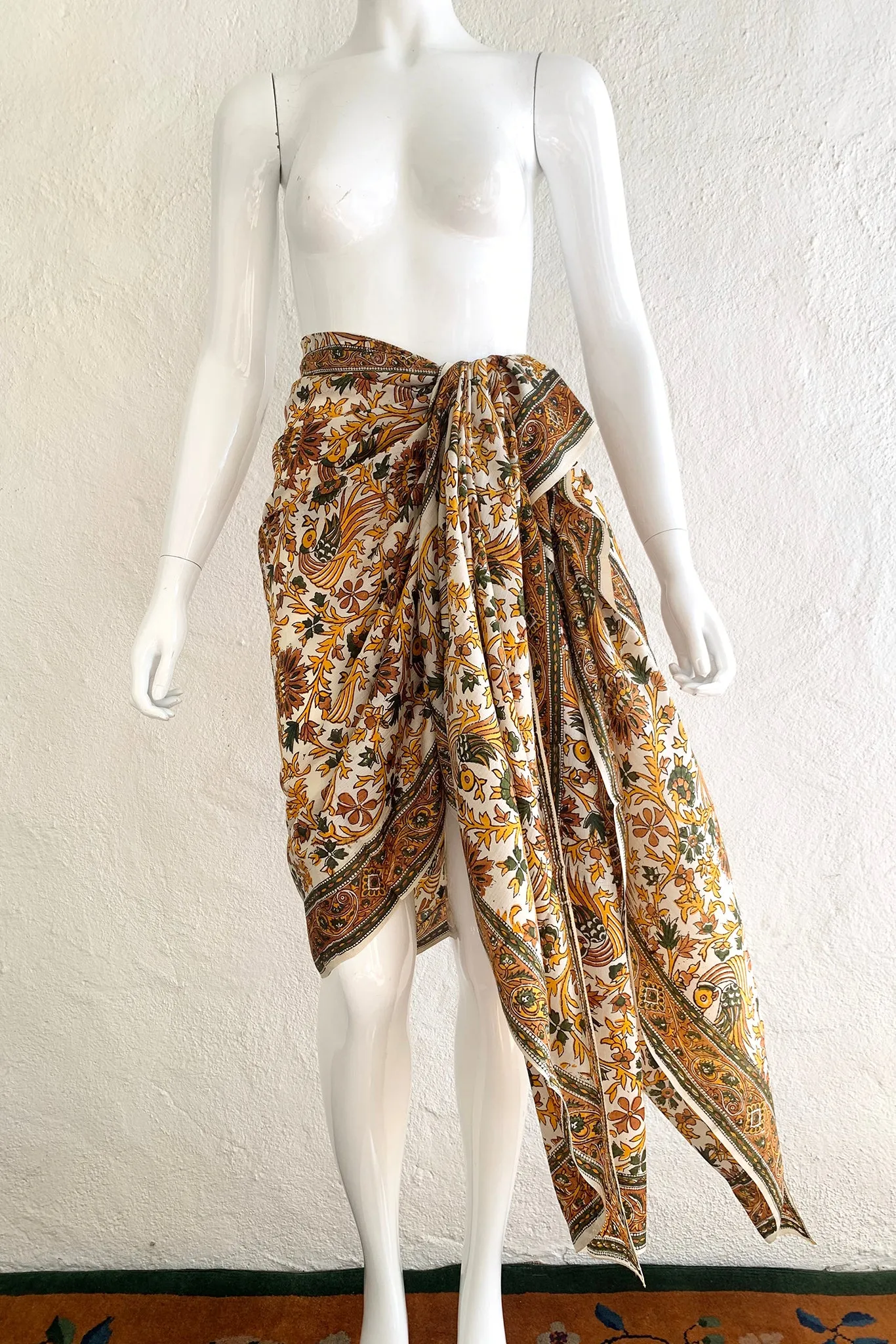 Oversized Handblocked Silk Shawl