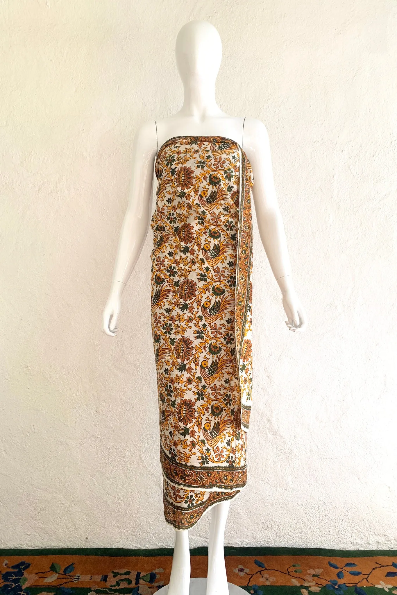 Oversized Handblocked Silk Shawl