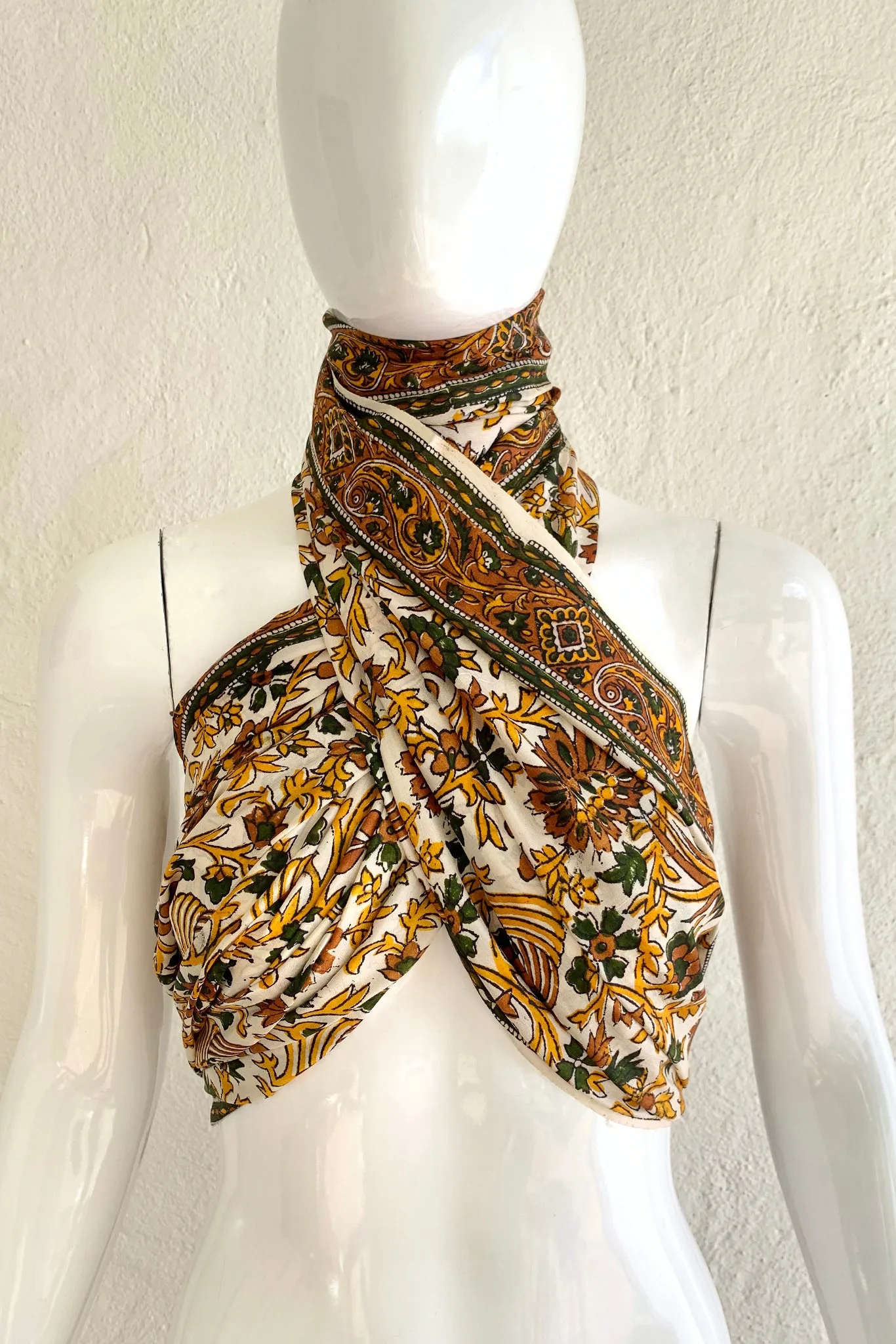 Oversized Handblocked Silk Shawl