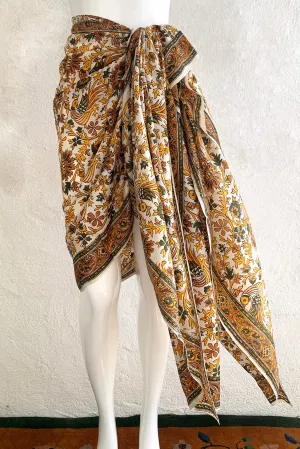 Oversized Handblocked Silk Shawl