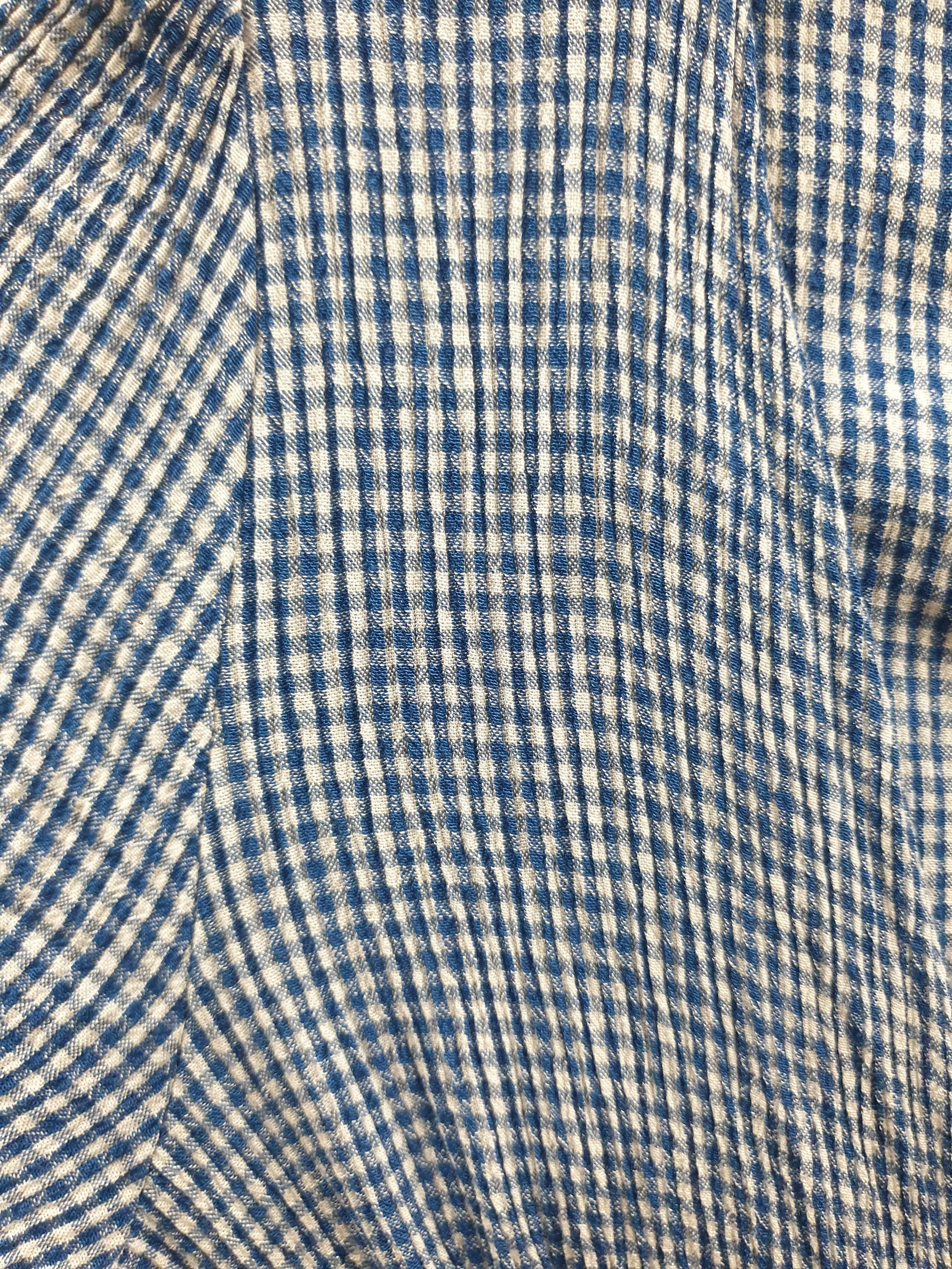 Oysho blue and white gingham half sleeve dress size M
