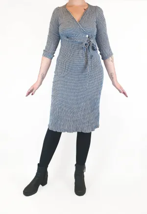 Oysho blue and white gingham half sleeve dress size M