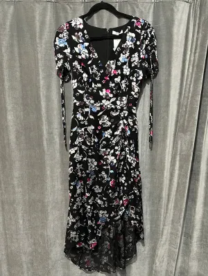 Parker Black Short Sleeve Faux Wrap Maxi Dress